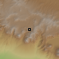 Shaded relief of the 59 km around Cantel, drawn from the GMTED2010 grid