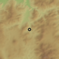 Shaded relief of the 59 km around San Jacinto, drawn from the GMTED2010 grid