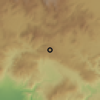 Shaded relief of the 59 km around San José Acatempa, drawn from the GMTED2010 grid