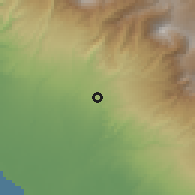 Shaded relief of the 59 km around Catarina, drawn from the GMTED2010 grid