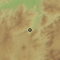 Shaded relief of the 59 km around San José la Arada, drawn from the GMTED2010 grid