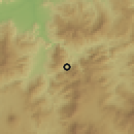 Shaded relief of the 59 km around San Juan Ermita, drawn from the GMTED2010 grid