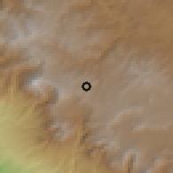 Shaded relief of the 59 km around San Lorenzo, drawn from the GMTED2010 grid