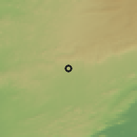 Shaded relief of the 59 km around San Luis, drawn from the GMTED2010 grid