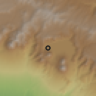 Shaded relief of the 59 km around San Pedro la Laguna, drawn from the GMTED2010 grid