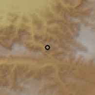 Shaded relief of the 59 km around San Pedro Necta, drawn from the GMTED2010 grid