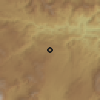 Shaded relief of the 59 km around San Raymundo, drawn from the GMTED2010 grid