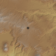 Shaded relief of the 59 km around Santa Apolonia, drawn from the GMTED2010 grid