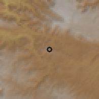 Shaded relief of the 59 km around Santa Bárbara, drawn from the GMTED2010 grid