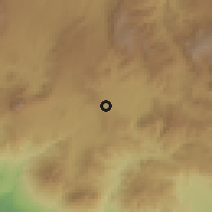 Shaded relief of the 59 km around Santa Cruz Naranjo, drawn from the GMTED2010 grid