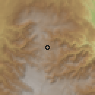 Shaded relief of the 59 km around Santa Eulalia, drawn from the GMTED2010 grid