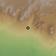 Shaded relief of the 59 km around Santo Tomás la Unión, drawn from the GMTED2010 grid
