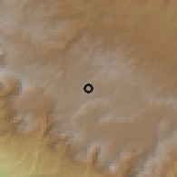 Shaded relief of the 59 km around Sibilia, drawn from the GMTED2010 grid