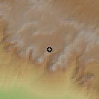 Shaded relief of the 59 km around Almolonga, drawn from the GMTED2010 grid