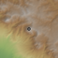 Shaded relief of the 59 km around Tajumulco, drawn from the GMTED2010 grid