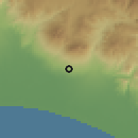 Shaded relief of the 59 km around Taxisco, drawn from the GMTED2010 grid