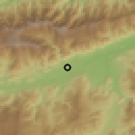 Shaded relief of the 59 km around Teculután, drawn from the GMTED2010 grid