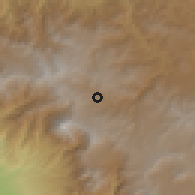 Shaded relief of the 59 km around Tejutla, drawn from the GMTED2010 grid