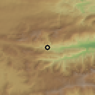 Shaded relief of the 59 km around Tucurú, drawn from the GMTED2010 grid