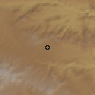 Shaded relief of the 59 km around Chinique, drawn from the GMTED2010 grid