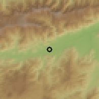 Shaded relief of the 59 km around Usumatlán, drawn from the GMTED2010 grid