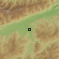 Shaded relief of the 59 km around Zacapa, drawn from the GMTED2010 grid