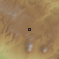 Shaded relief of the 59 km around Zaragoza, drawn from the GMTED2010 grid