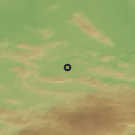 Shaded relief of the 59 km around Chisec, drawn from the GMTED2010 grid