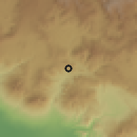 Shaded relief of the 59 km around Cuilapa, drawn from the GMTED2010 grid