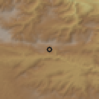 Shaded relief of the 59 km around Cunén, drawn from the GMTED2010 grid