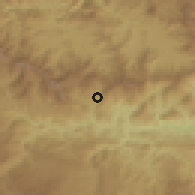 Shaded relief of the 59 km around El Chol, drawn from the GMTED2010 grid