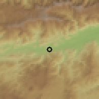 Shaded relief of the 59 km around El Jícaro, drawn from the GMTED2010 grid