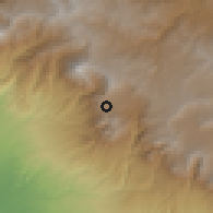 Shaded relief of the 59 km around Esquipulas Palo Gordo, drawn from the GMTED2010 grid