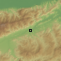 Shaded relief of the 59 km around Gualán, drawn from the GMTED2010 grid
