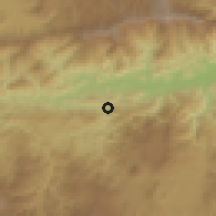 Shaded relief of the 59 km around Guastatoya, drawn from the GMTED2010 grid