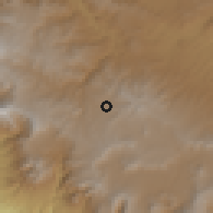 Shaded relief of the 59 km around Huitán, drawn from the GMTED2010 grid