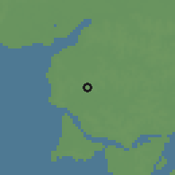 Shaded relief of the 60 km around Calequisse, drawn from the GMTED2010 grid
