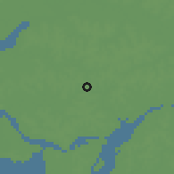 Shaded relief of the 60 km around Canchungo, drawn from the GMTED2010 grid