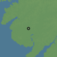 Shaded relief of the 60 km around Catió, drawn from the GMTED2010 grid