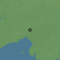 Shaded relief of the 60 km around Cumeré, drawn from the GMTED2010 grid