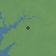 Shaded relief of the 60 km around Empada, drawn from the GMTED2010 grid