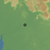Shaded relief of the 60 km around Forécariah, drawn from the GMTED2010 grid
