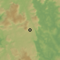 Shaded relief of the 60 km around Kindia, drawn from the GMTED2010 grid