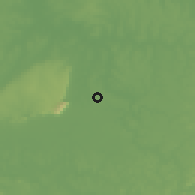 Shaded relief of the 60 km around Koundara, drawn from the GMTED2010 grid
