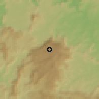 Shaded relief of the 60 km around Mali, drawn from the GMTED2010 grid
