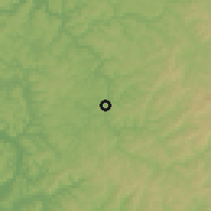Shaded relief of the 60 km around Sangaredi, drawn from the GMTED2010 grid