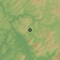 Shaded relief of the 60 km around Tondon, drawn from the GMTED2010 grid