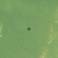 Shaded relief of the 60 km around Youkounkoun, drawn from the GMTED2010 grid