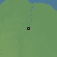 Shaded relief of the 60 km around Caledonia, drawn from the GMTED2010 grid