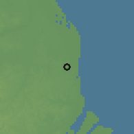 Shaded relief of the 60 km around Capoey Lake, drawn from the GMTED2010 grid